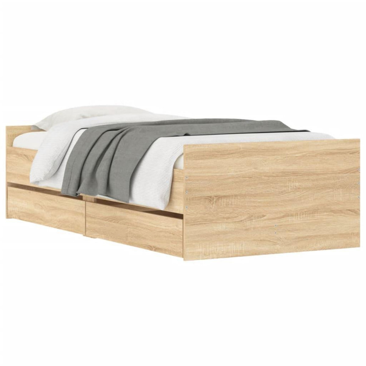 VIDAXL Cadre de lit avec tiroirs sans matelas chene sonoma 90x200 cm
