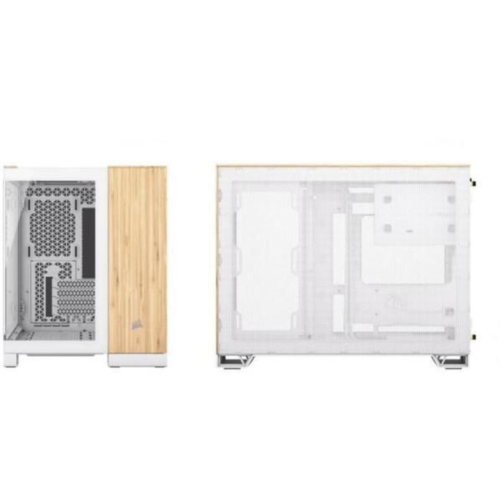 Voir la diapositive 3 : Corsair Boîtier PC - CORSAIR - CC-9011288-WW - 2500X - mATX - PC Case - White/Bamboo