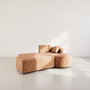 Voir la diapositive 2 : BEST MOBILIER Miro - canapé d'angle droit 4 places convertible avec coffre en velours texturé