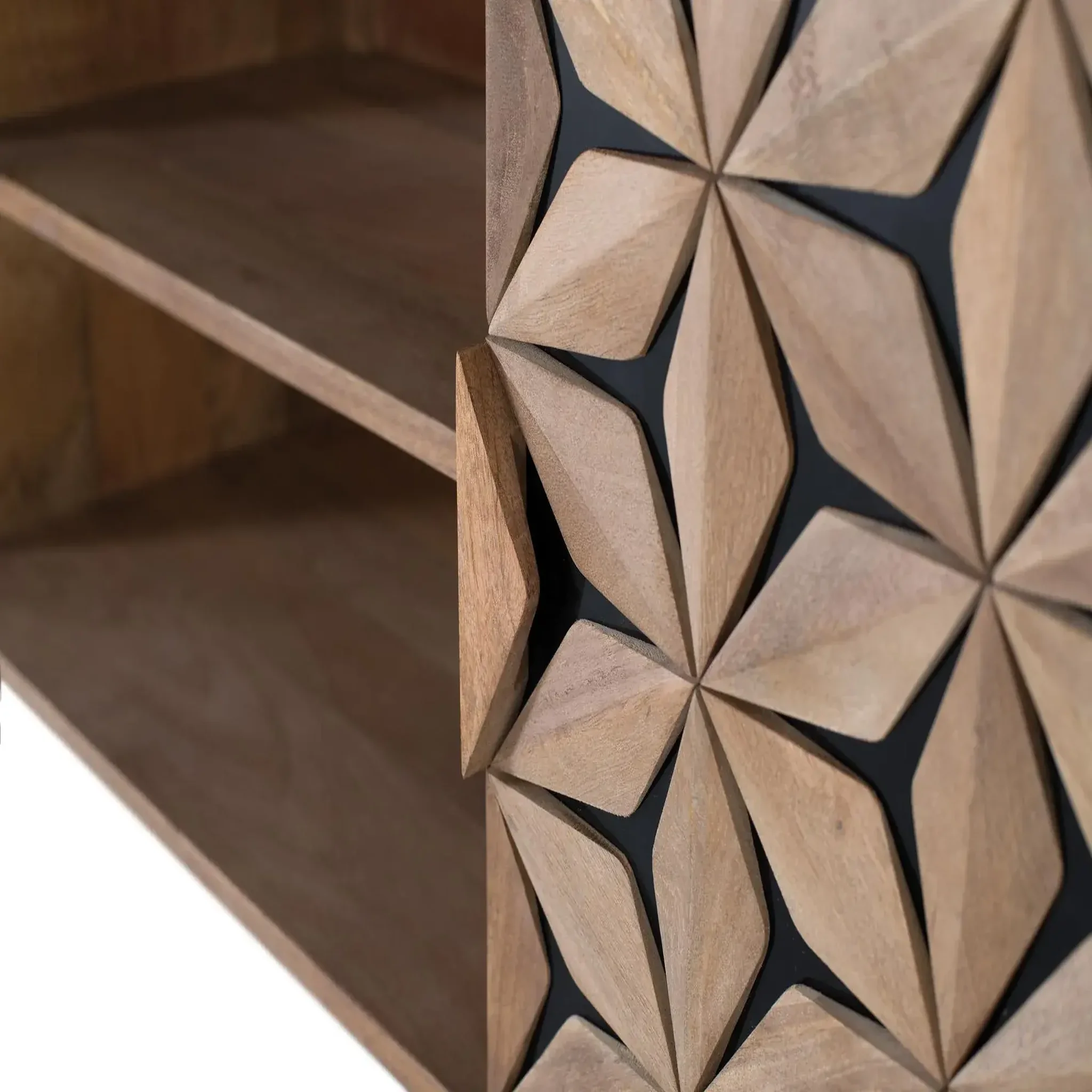Voir la diapositive 4 : GINER Y COLOMER SL Meuble tv en bois de manguier 147 cm style contemporain géométrique