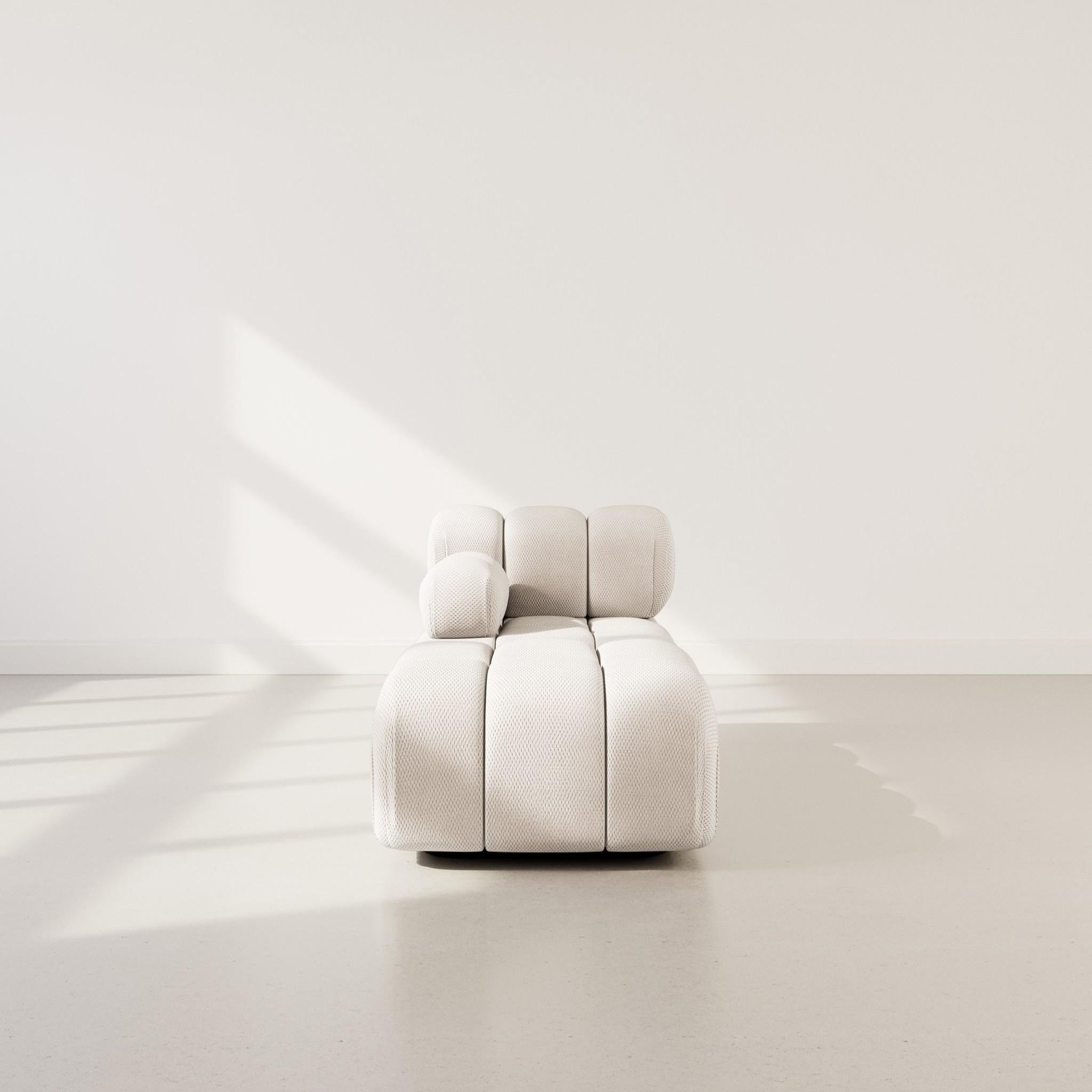 Voir la diapositive 2 : LISA DESIGN Ruby - module d'assise méridienne gauche en velours texturé