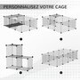 Voir la diapositive 4 : PAWHUT Cage parc enclos rongeurs modulable dim. L 105 x l 70 x H 35 cm résine PP fil métallique noir