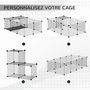 Voir la diapositive 4 : PAWHUT Cage parc enclos rongeurs modulable dim. L 105 x l 70 x H 35 cm résine PP fil métallique noir