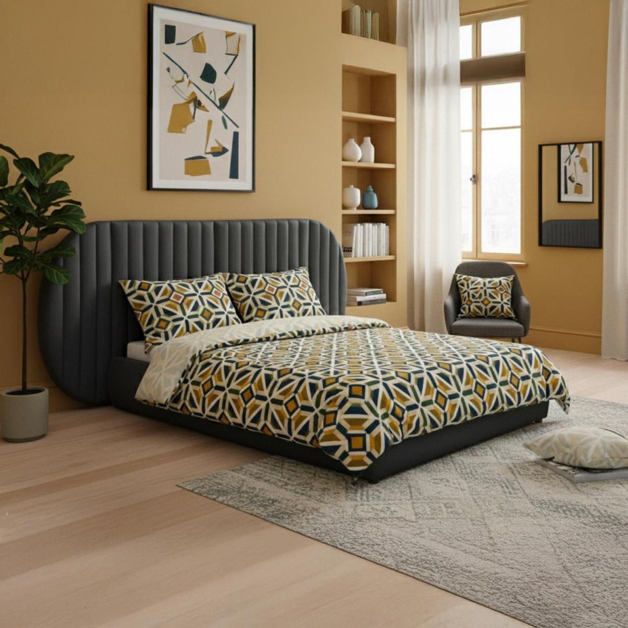 Voir la diapositive 6 : Paris Prix Lit coffre tête de lit modulable  comfy  140x200cm gris foncé