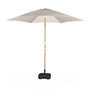 Voir la diapositive 1 : SWEEEK Parasol droit rond sable Ø293cm mât central en aluminium imitation bois. orientable et manivelle d'ouverture
