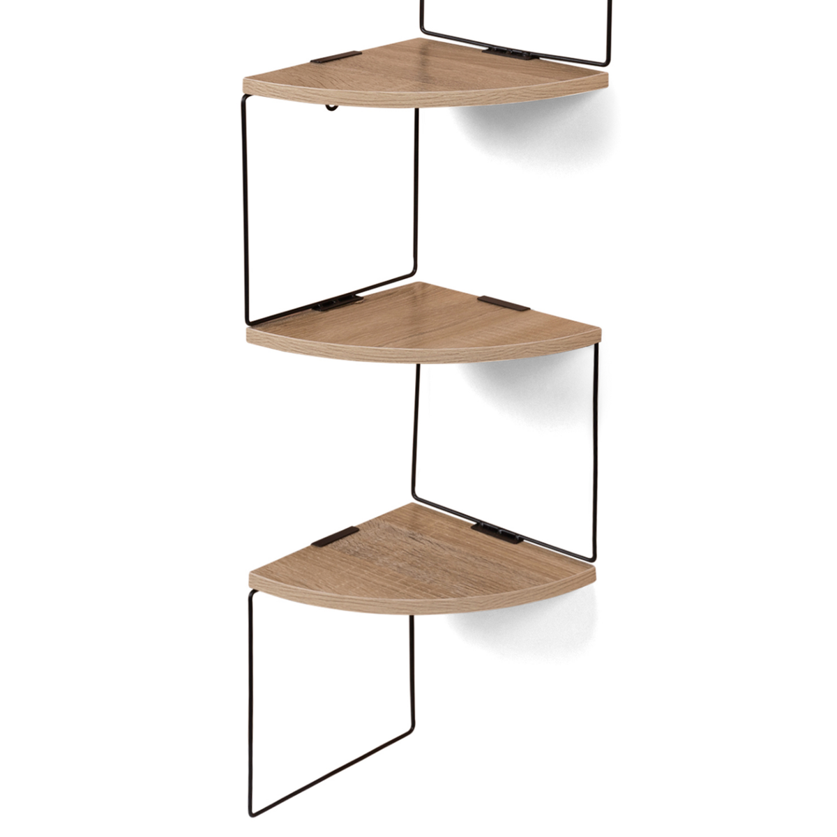 ID MARKET Etagère murale d'angle ISA 5 niveaux bois et métal design industriel