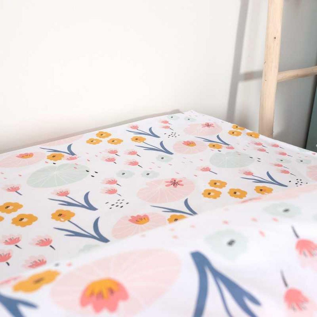 COTE DECO Parure de lit enfant Cygne - Coton 57 fils/cm² - 140 x 200 cm - Rose