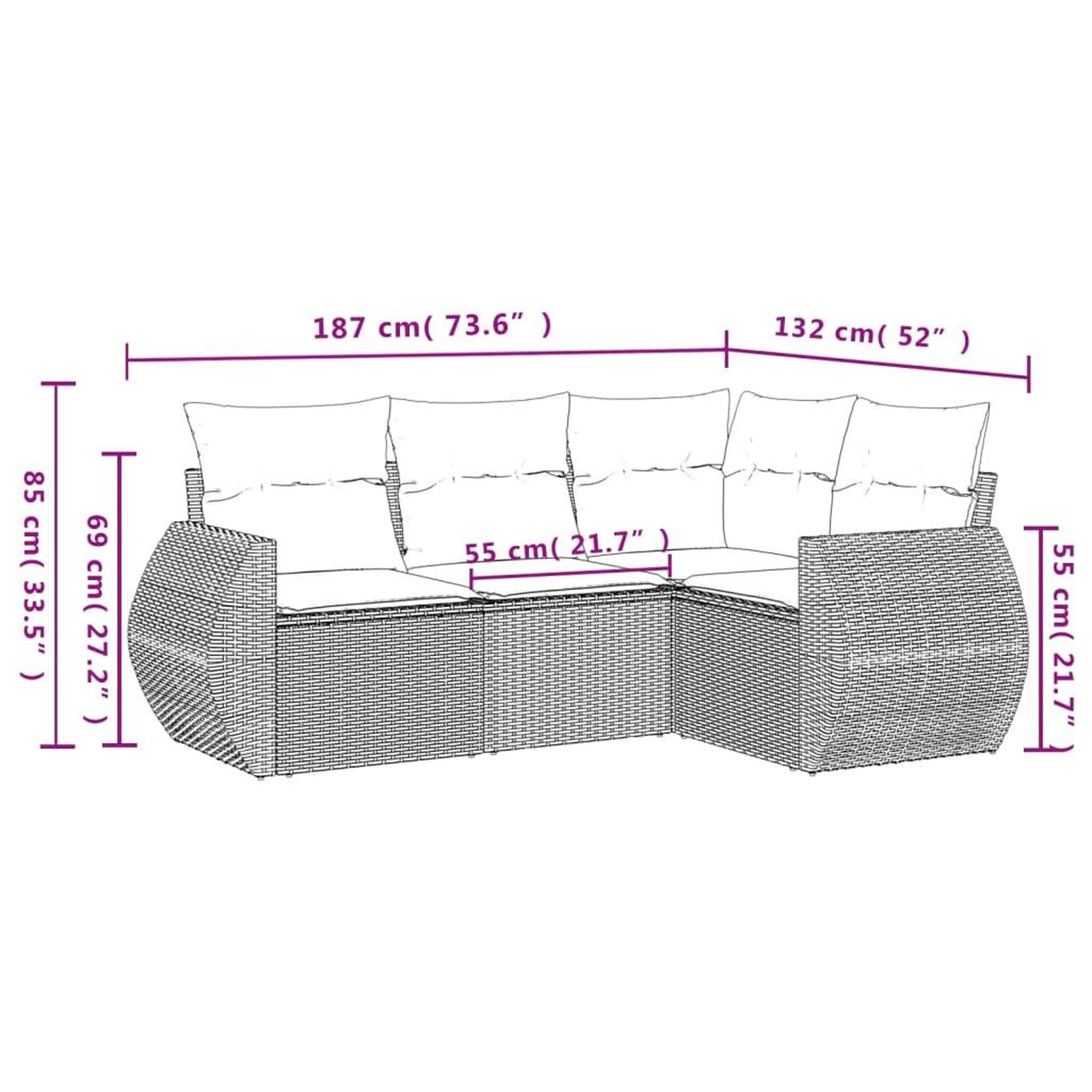 Voir la diapositive 3 : VIDAXL Salon de jardin avec coussins 4 pcs beige resine tressee