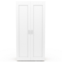 Voir la diapositive 3 : ID MARKET Armoire 2 portes VITO blanc et bois penderie 80 cm avec étagères rangement maxi capacité