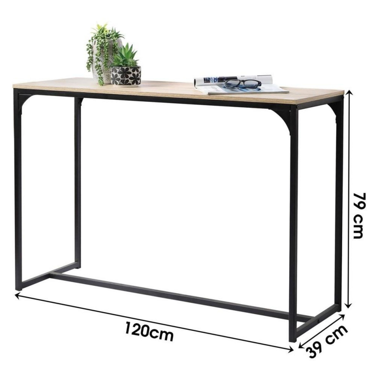 FORNORD Console métal noir Loft