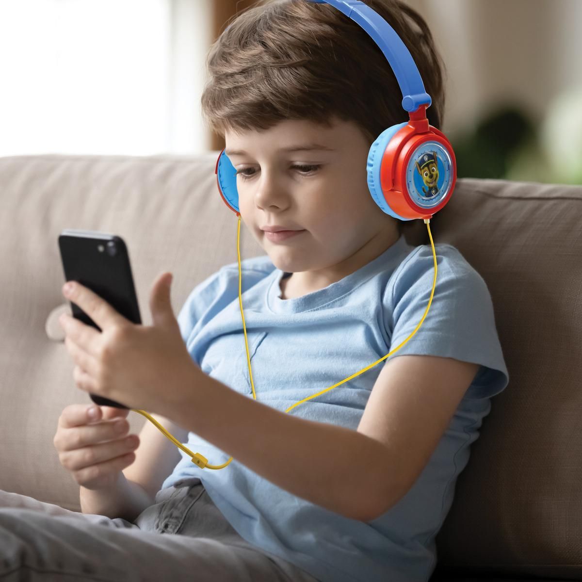 Lexibook Casque stéréo filaire pliable Pat' Patrouille pour enfants avec limitation de volume d'écoute