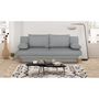 Voir la diapositive 2 : MARKET24 Banquette convertible - 3 places - NAOTO - Tissu gris clair - Coffre de rangement - 202 x 98 x 98 cm