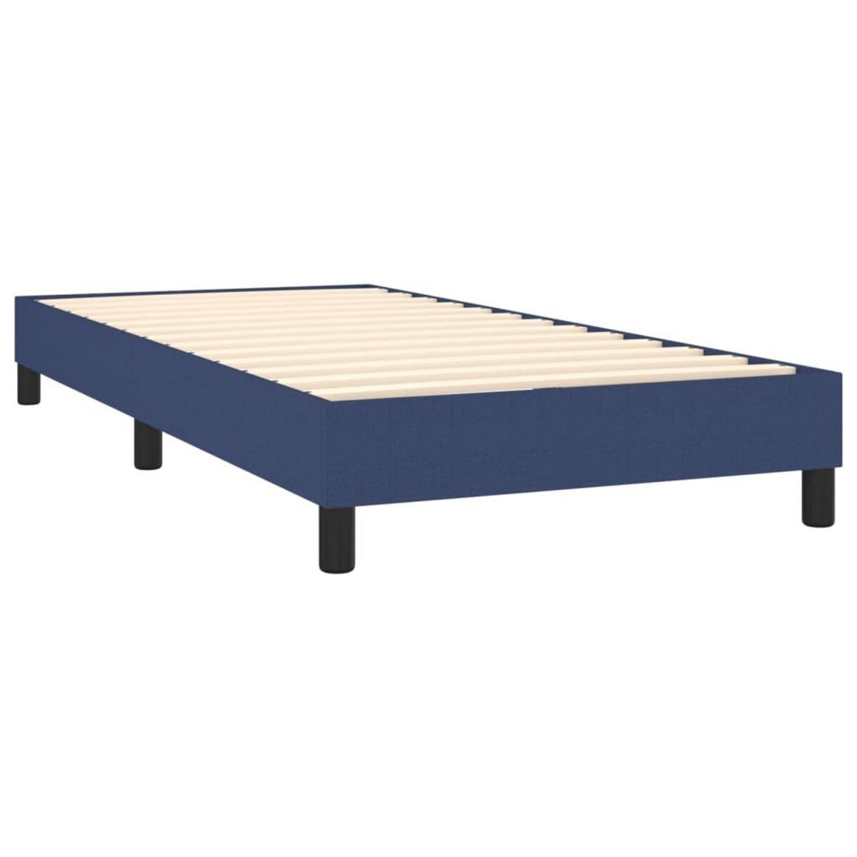 VIDAXL Sommier a lattes de lit avec matelas et LED Bleu 80x200cm Tissu