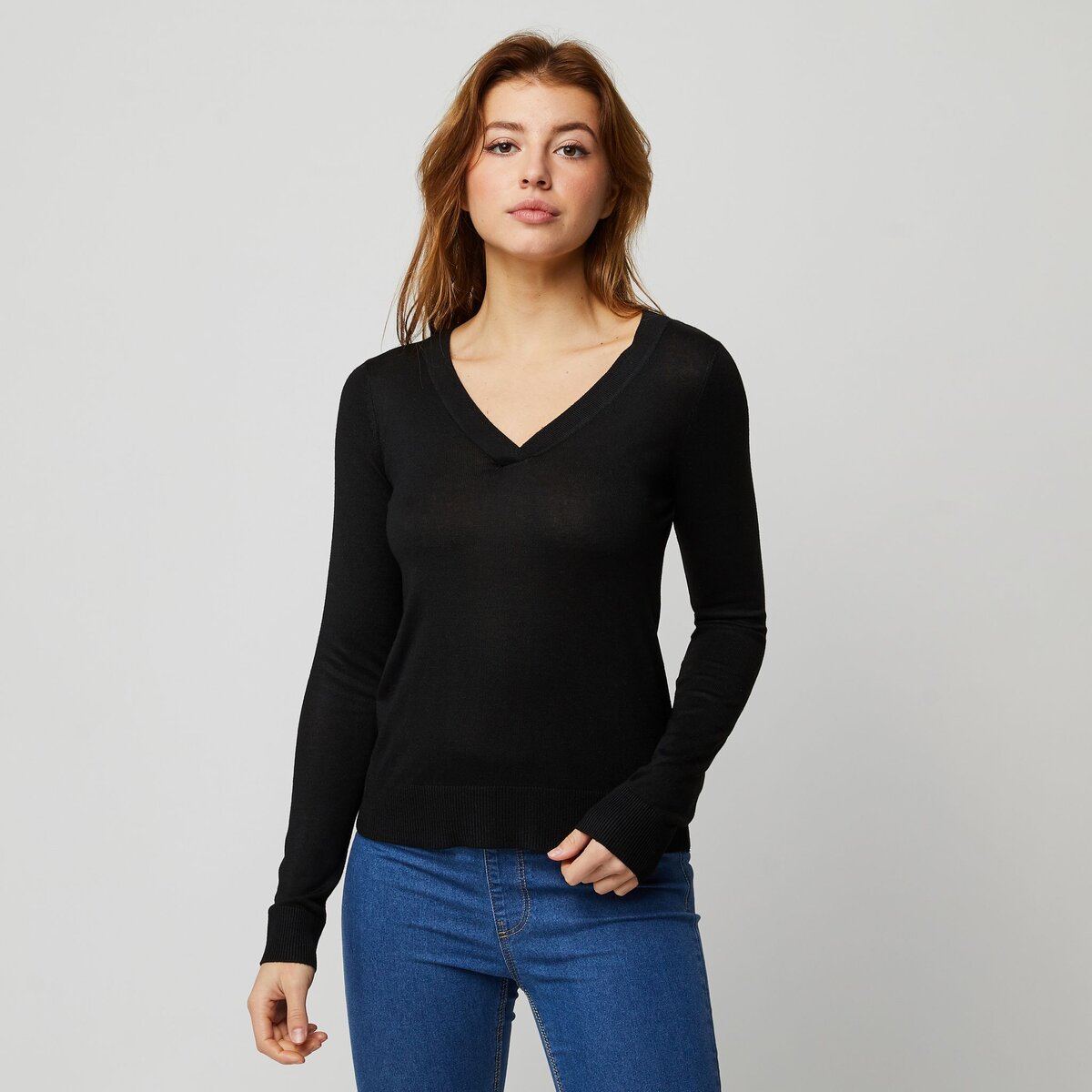 INEXTENSO Pull noir femme pas cher 