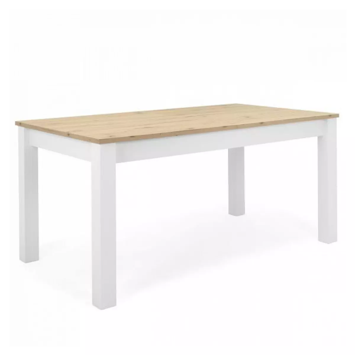HomeStyle4U Table à manger extensible Chêne blanc