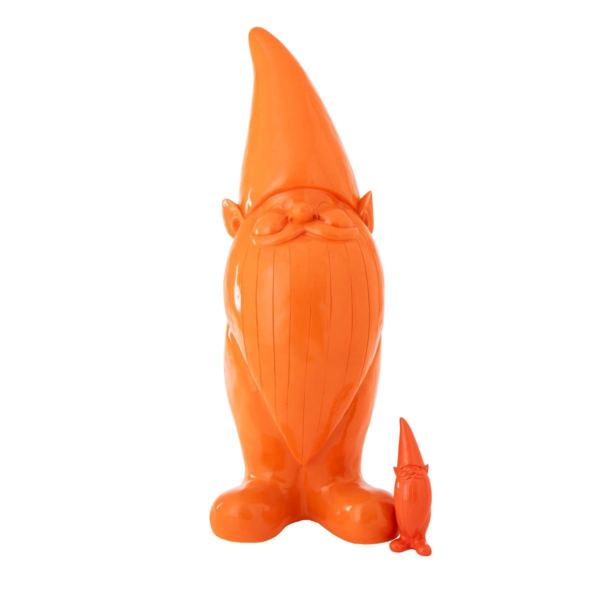Voir la diapositive 3 : J-LINE Statue lutin d'extérieur  unie  142cm orange