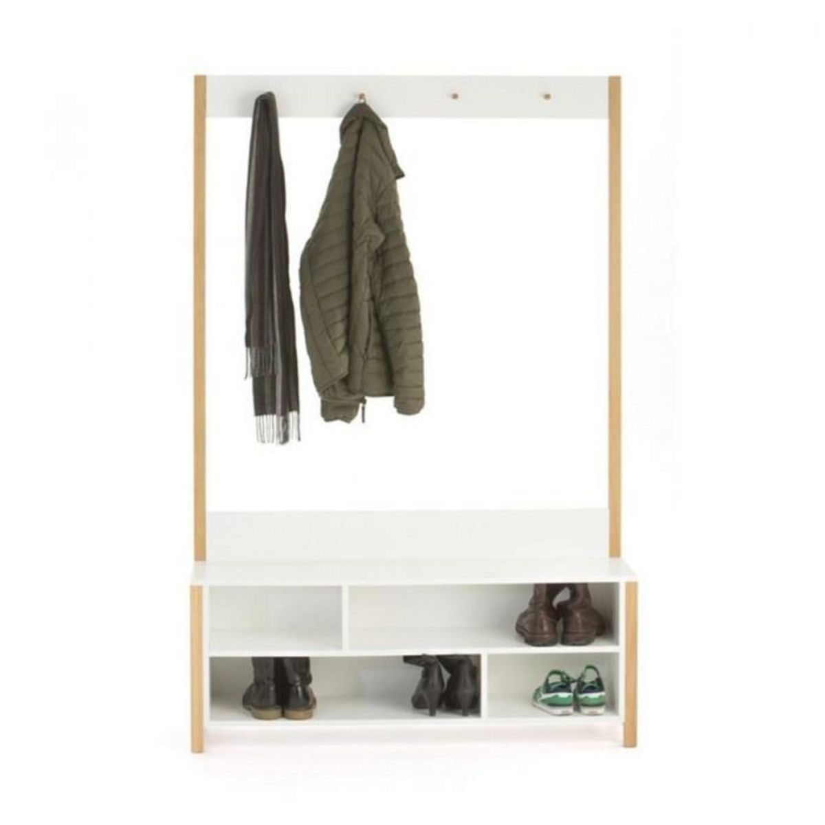 Paris Prix Meuble d'Entrée Vestiaire  Northgate  120cm Chêne & Blanc