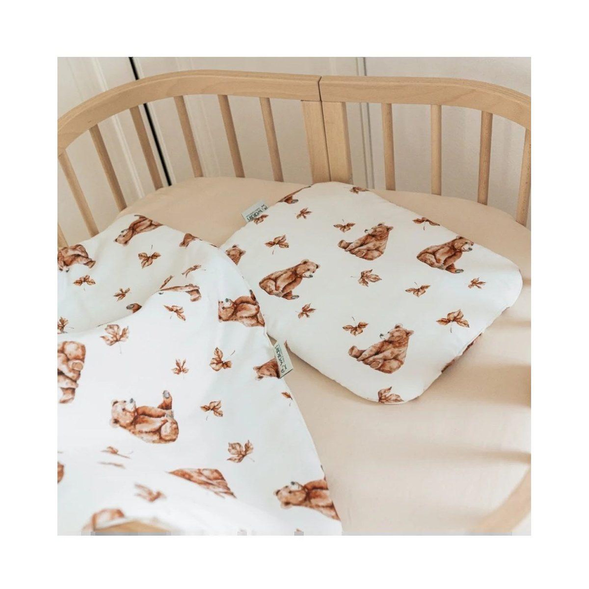 Voir la diapositive 4 : WALDIN Oreiller bébé 40 × 30 cm - motif oursons, blanc
