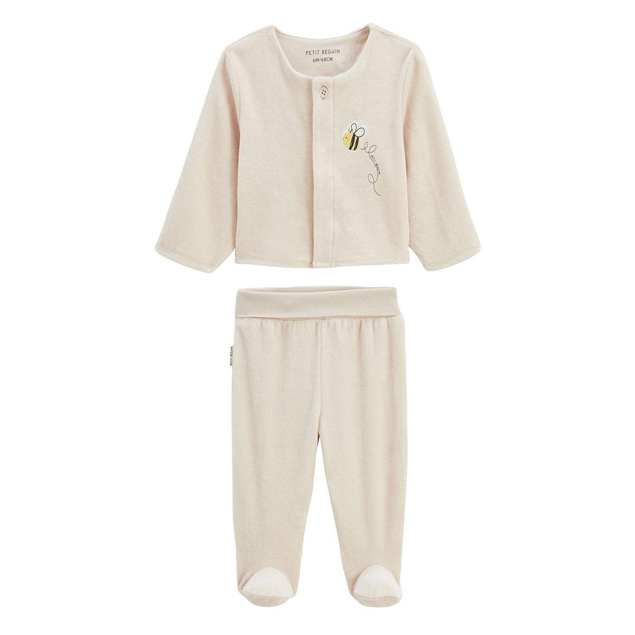 Voir la diapositive 1 : Petit BÃ©guin Ensemble bébé gilet et pantalon à pied en velours eden