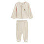 Voir la diapositive 1 : Petit Béguin Ensemble bébé gilet et pantalon à pied en velours Eden