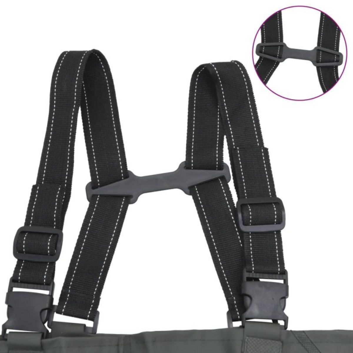 VIDAXL Cuissardes avec bottes et ceinture vert foncé taille 40