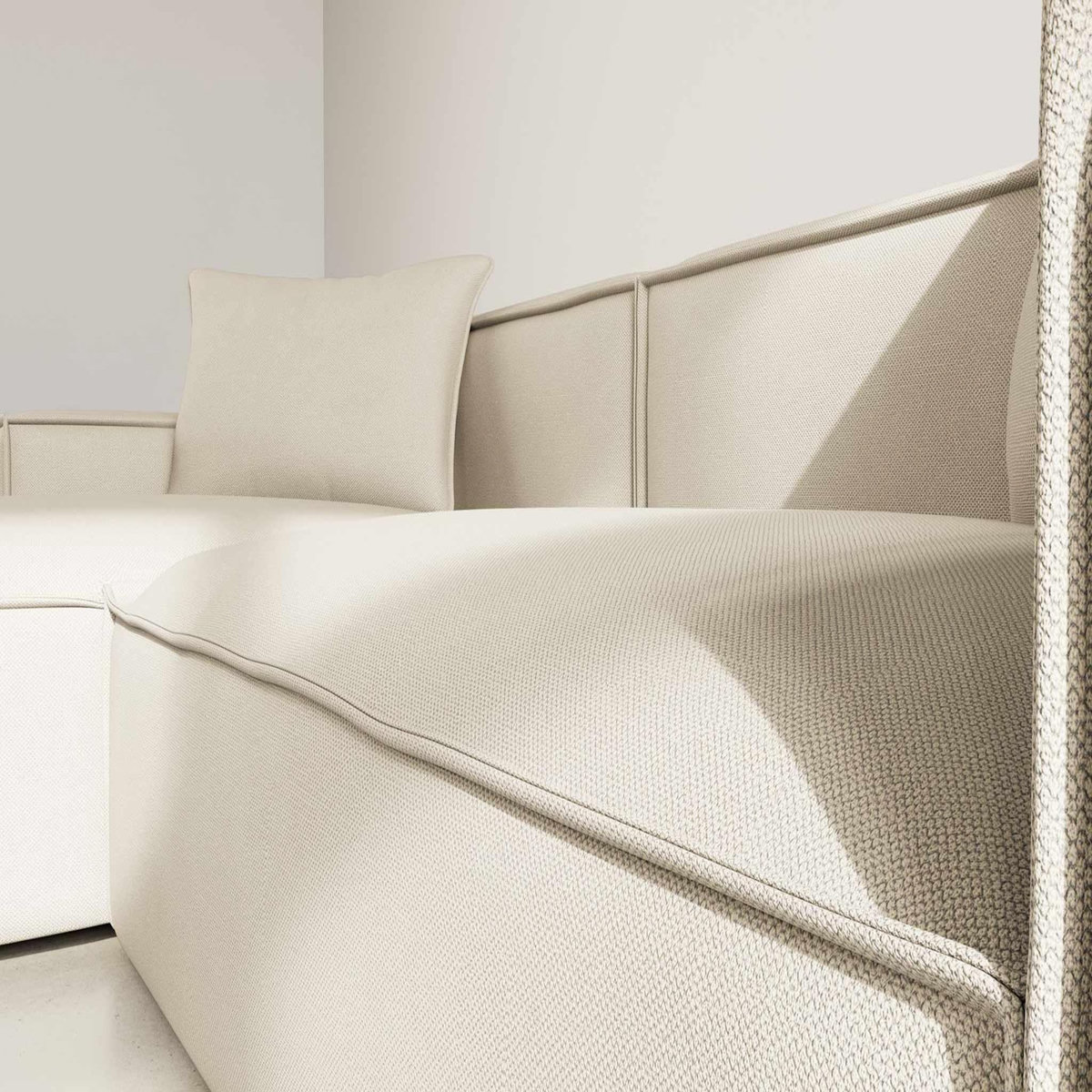 BEST MOBILIER Atlas - canapé d'angle réversible 4 places en velours texturé