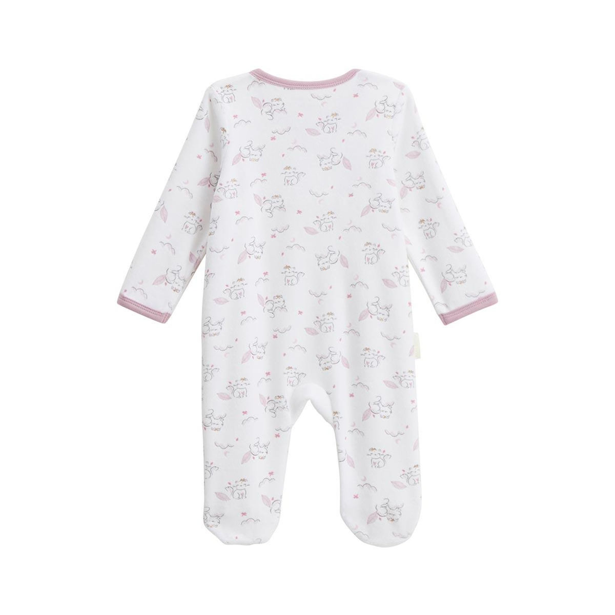 Petit Béguin Pyjama bébé en velours ouverture pont Miss Chatchatchat