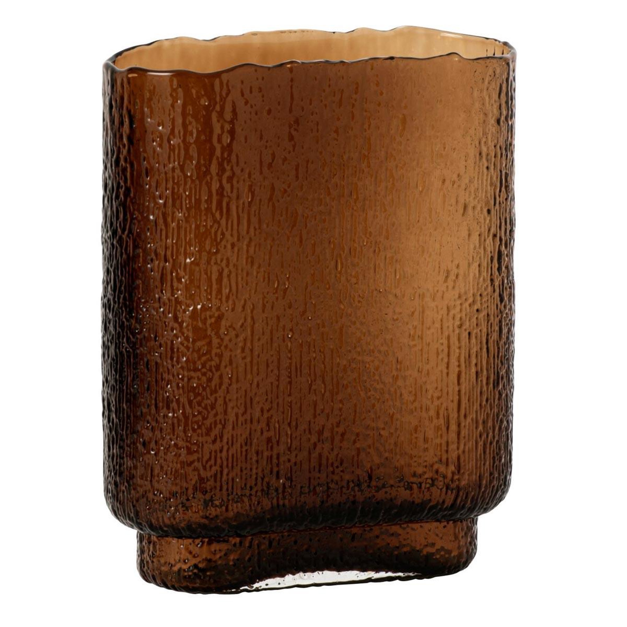 J-LINE Vase design en verre  kyoto  25cm marron