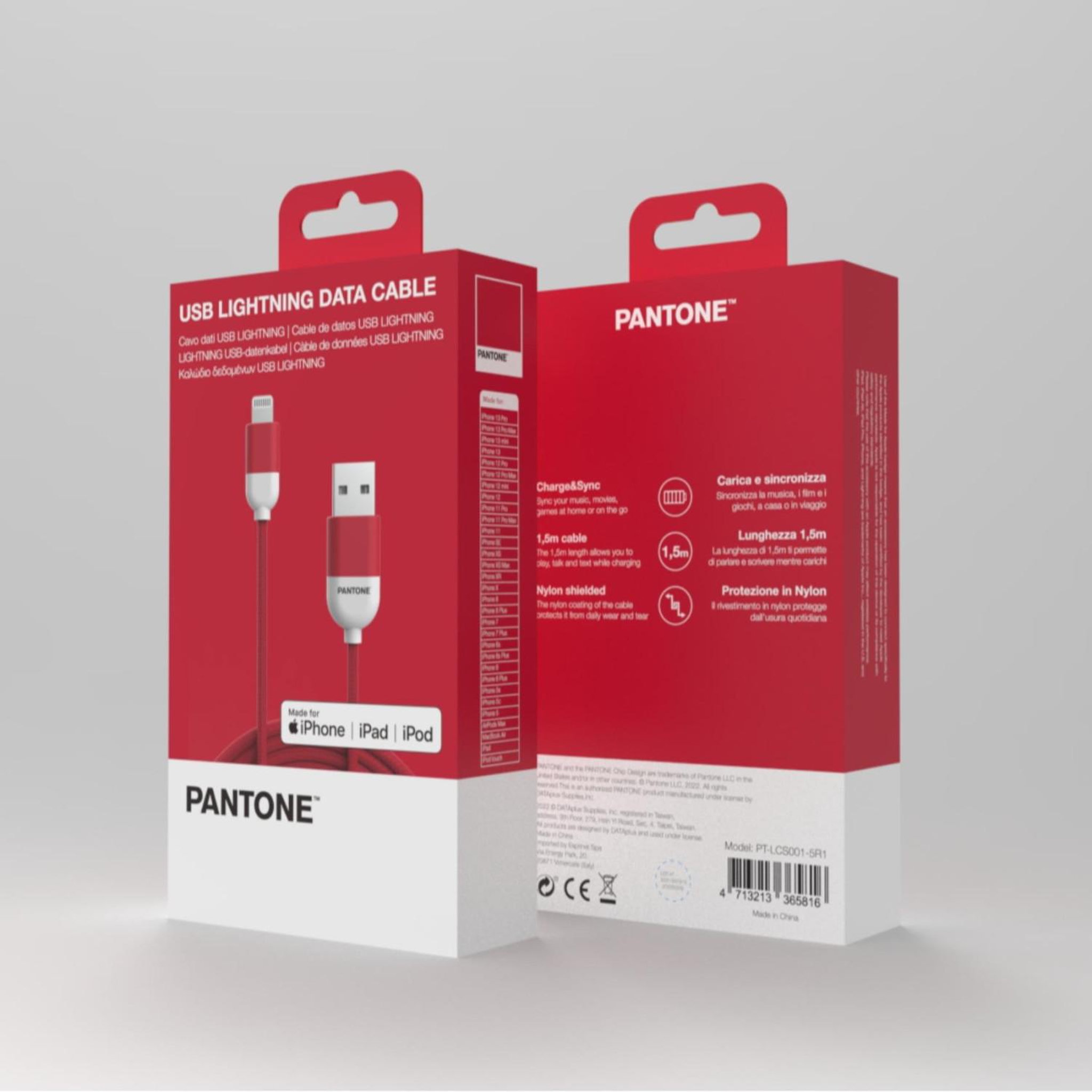 Voir la diapositive 3 : CELLY Celly PT-LCS001-5R1 câble de téléphone portable Rouge 1,5 m USB A Lightning