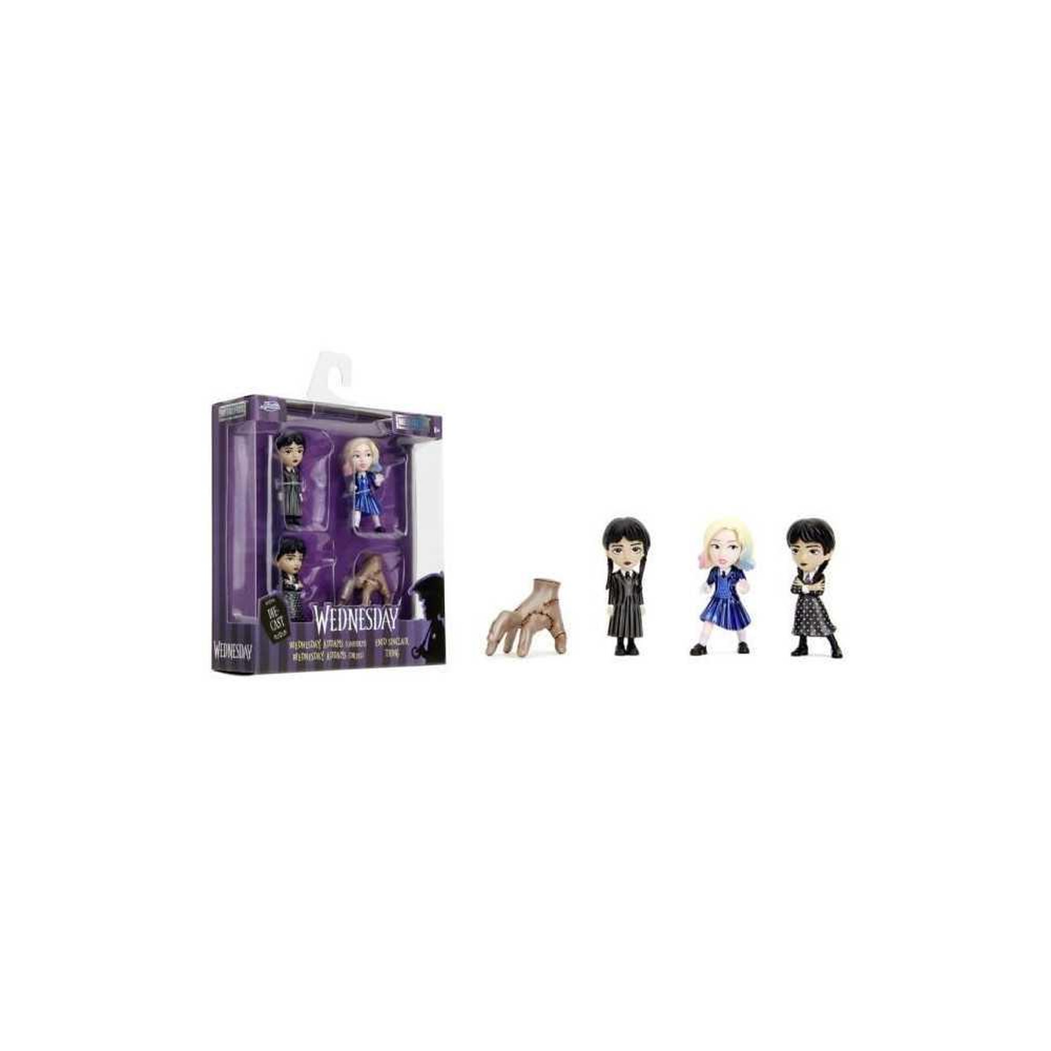 Voir la diapositive 2 : SMOBY Jada -4 Figurines en métal - Série Netflix Mecredi - 6,5cm - A partir de 8 ans