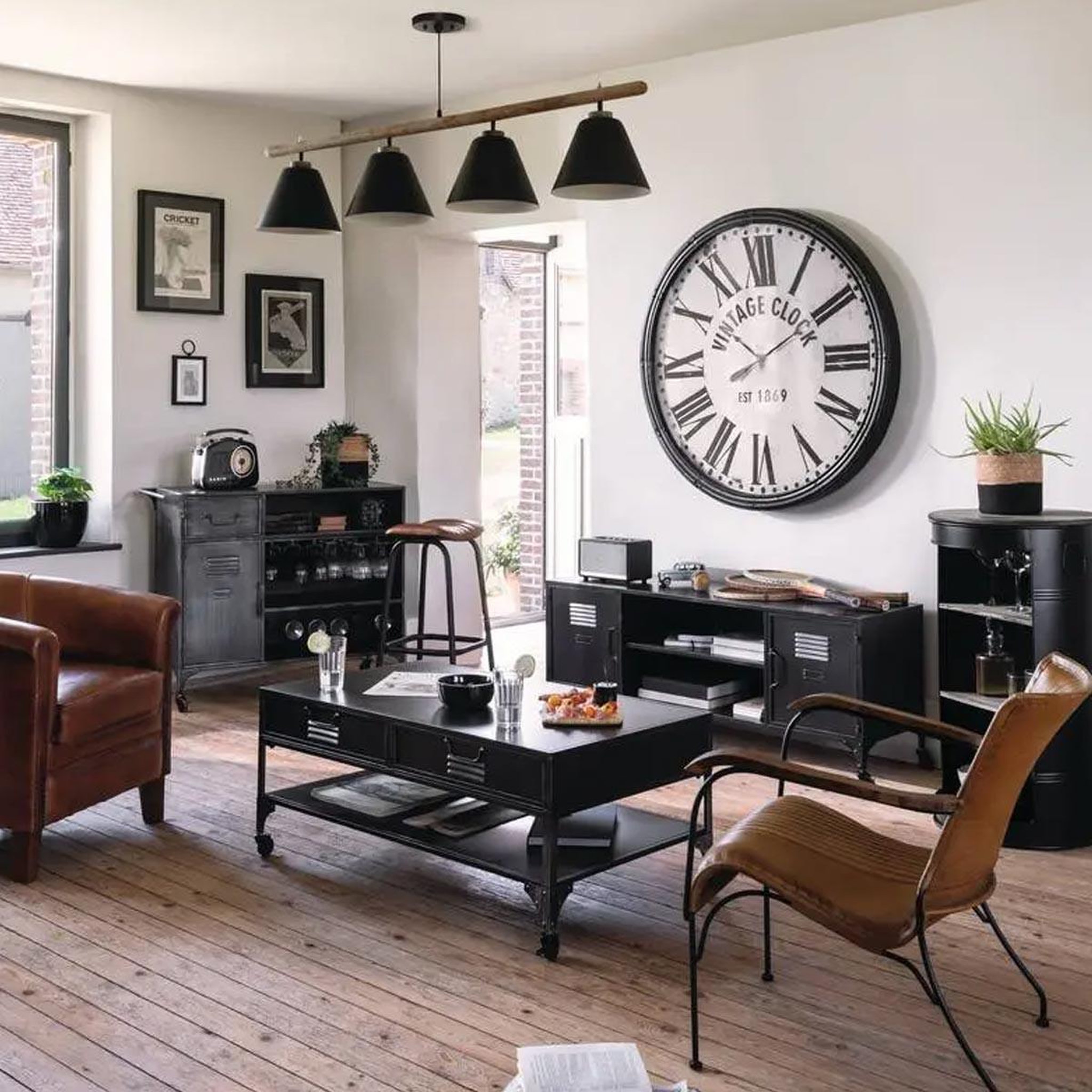 Voir la diapositive 3 : ATMOSPHERA Table à café ajourée en métal  diego  92cm noir