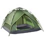 Voir la diapositive 1 : OUTSUNNY Tente de camping pop up 2-3 personnes 2 portes vert kaki montage démontage facile sac de transport inclus fibre verre polyester