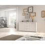 Voir la diapositive 4 : BEST MOBILIER Stafford - buffet bas - blanc - 3 tiroirs et 2 portes - 125 cm
