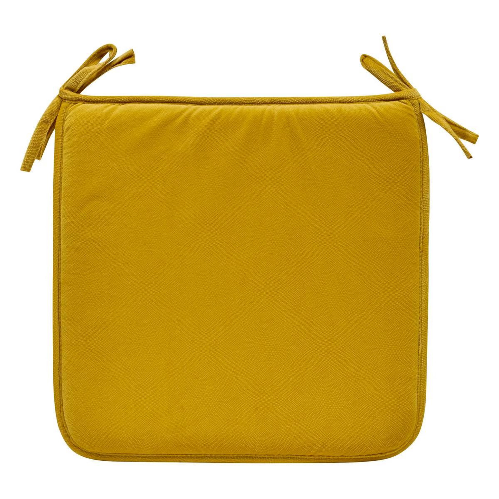 ATMOSPHERA Galette de chaise uni  lilou  38x38cm ocre