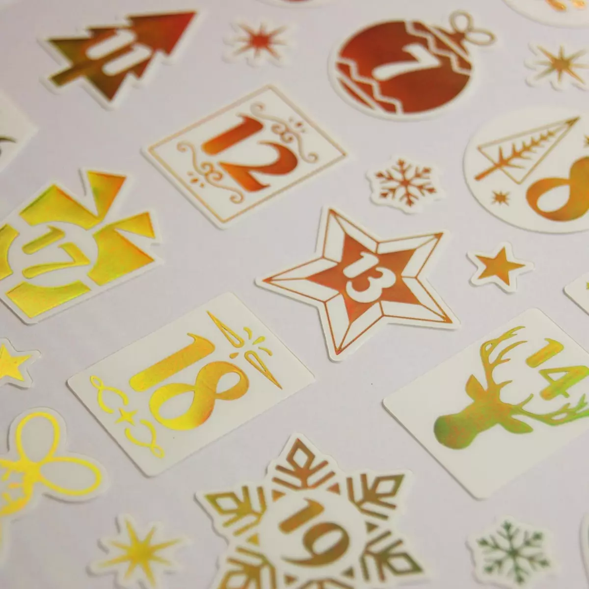  Stickers Noël - Chiffres pour Calendrier de l'Avent