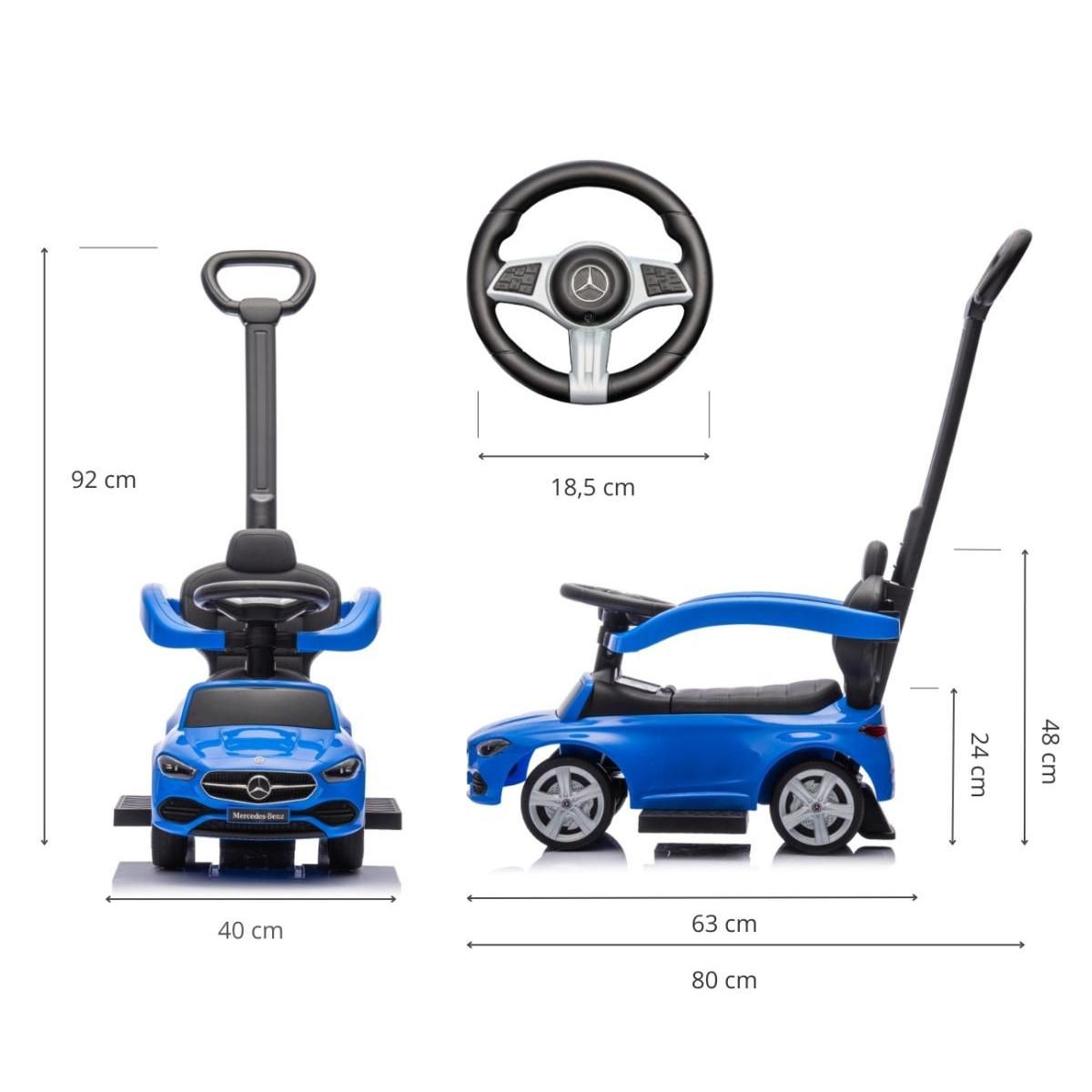 MILLY MALLY Porteur à pousser MERCEDES C-Class Bleu