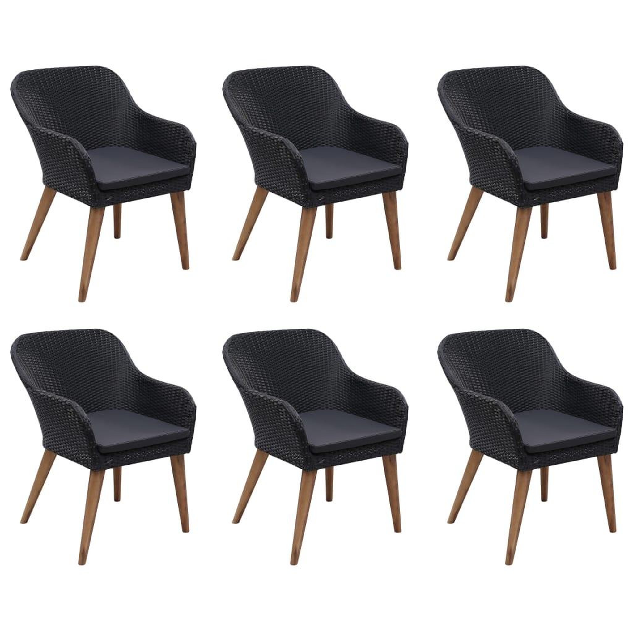 Voir la diapositive 3 : VIDAXL Ensemble a manger de jardin 7 pcs resine tressee noir