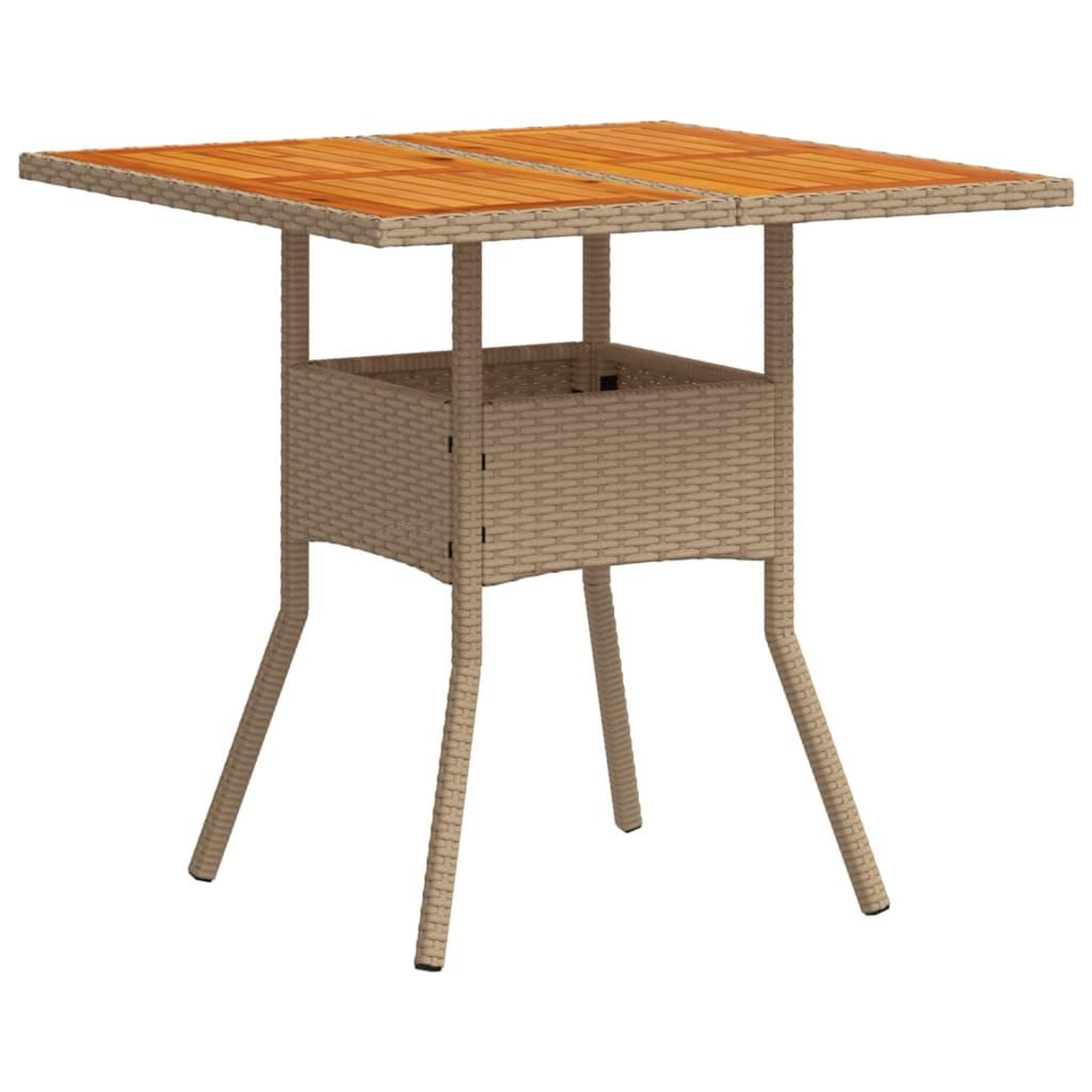 Voir la diapositive 4 : VIDAXL Ensemble a manger de jardin et coussins 5pcs beige rotin acacia