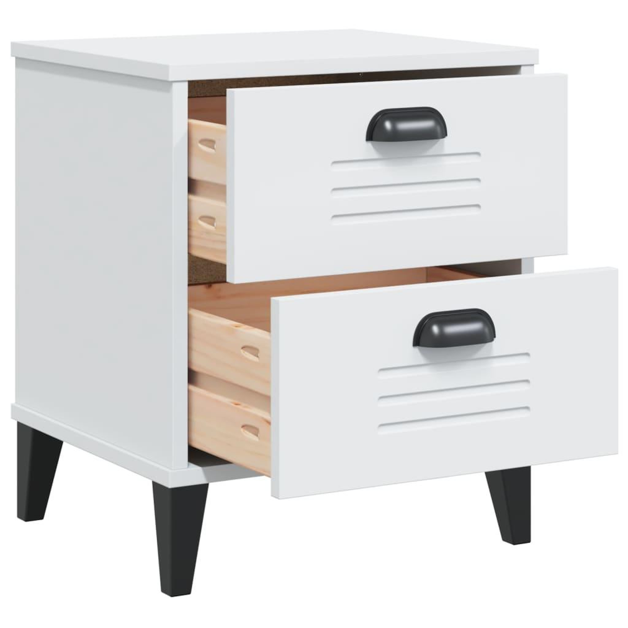 Voir la diapositive 5 : VIDAXL Table de chevet VIKEN blanc bois d'ingenierie