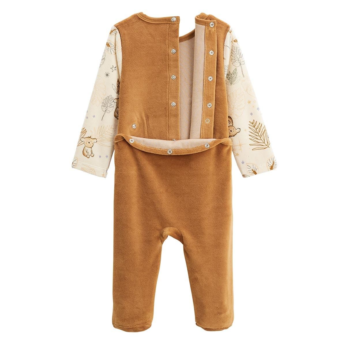 Petit Béguin Lot de 2 pyjamas bébé en velours Constellation