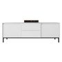 Voir la diapositive 4 : BEST MOBILIER Girona - meuble tv - blanc - 2 portes et 2 tiroirs - 174 cm