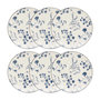 Voir la diapositive 1 : SECRET DE GOURMET Lot de 6 Assiettes à Dessert  Umami Fleur  19cm Bleu