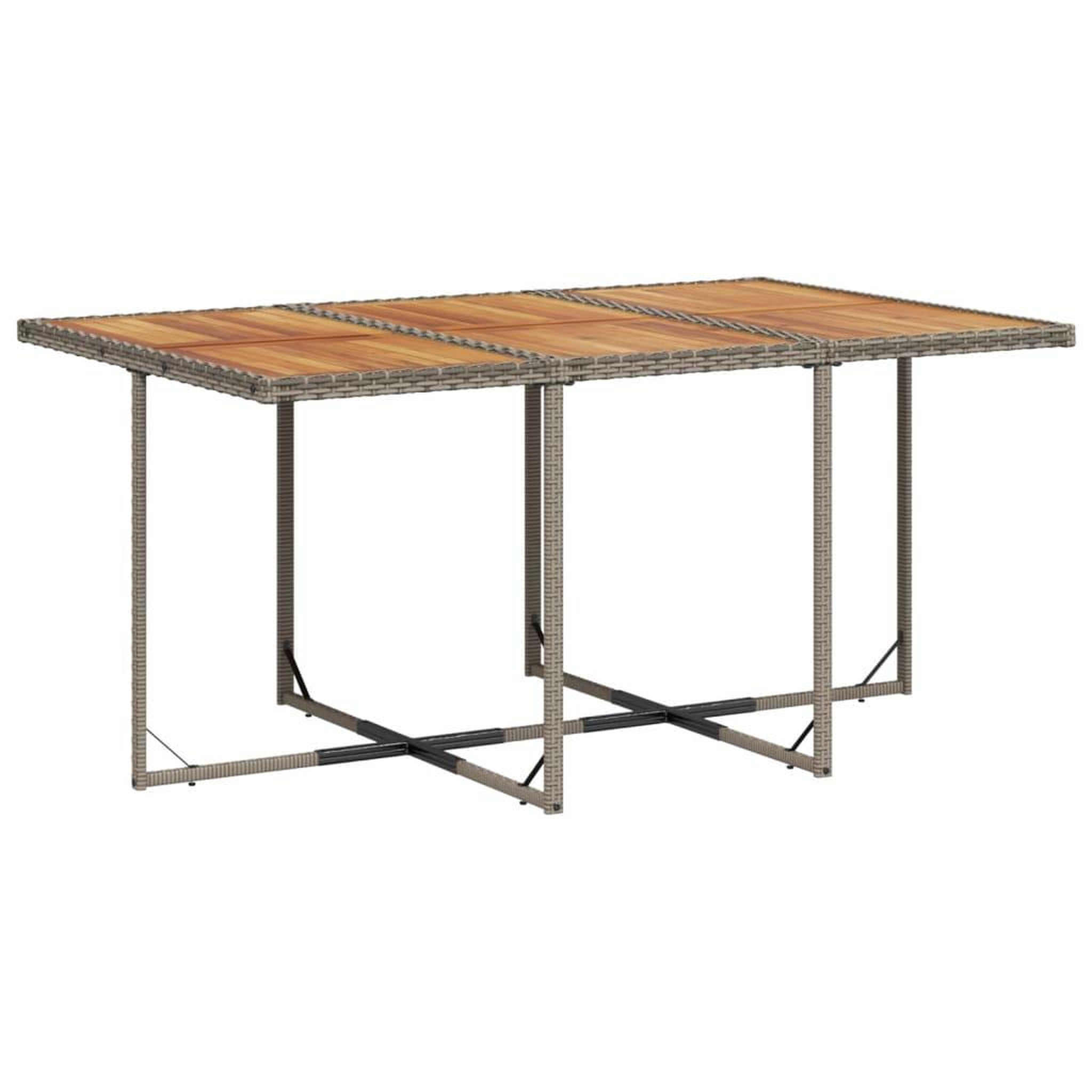 Voir la diapositive 4 : VIDAXL Ensemble a manger de jardin 11pcs avec coussins gris poly rotin