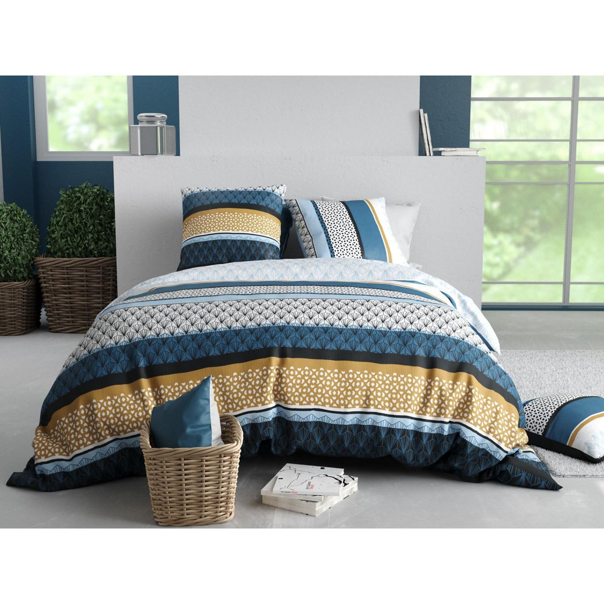 ATELIER DU COTON Parure housse de couette 100% coton 57fils osis