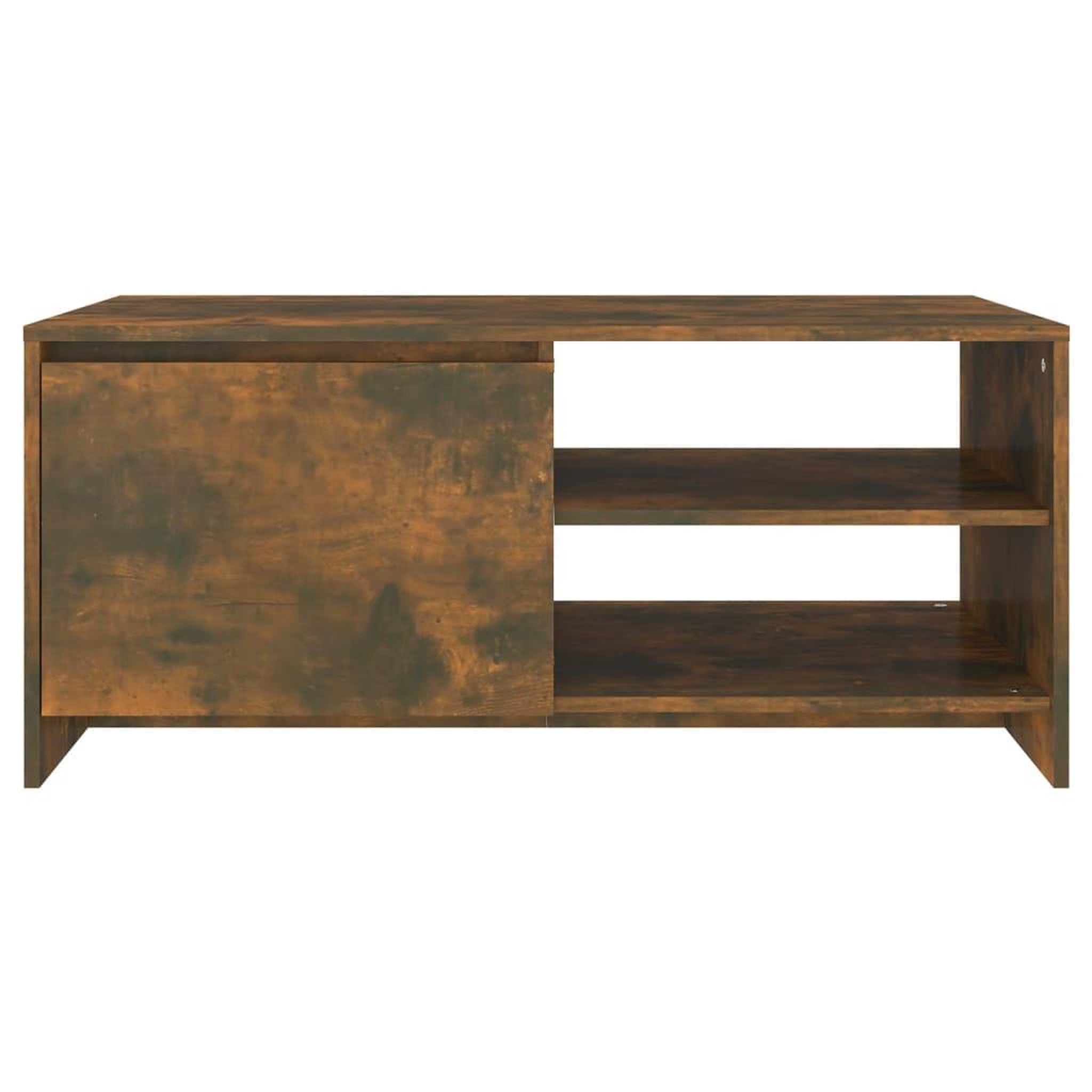 Voir la diapositive 5 : VIDAXL Table basse Chene fume 102x50x45 cm Bois d'ingenierie
