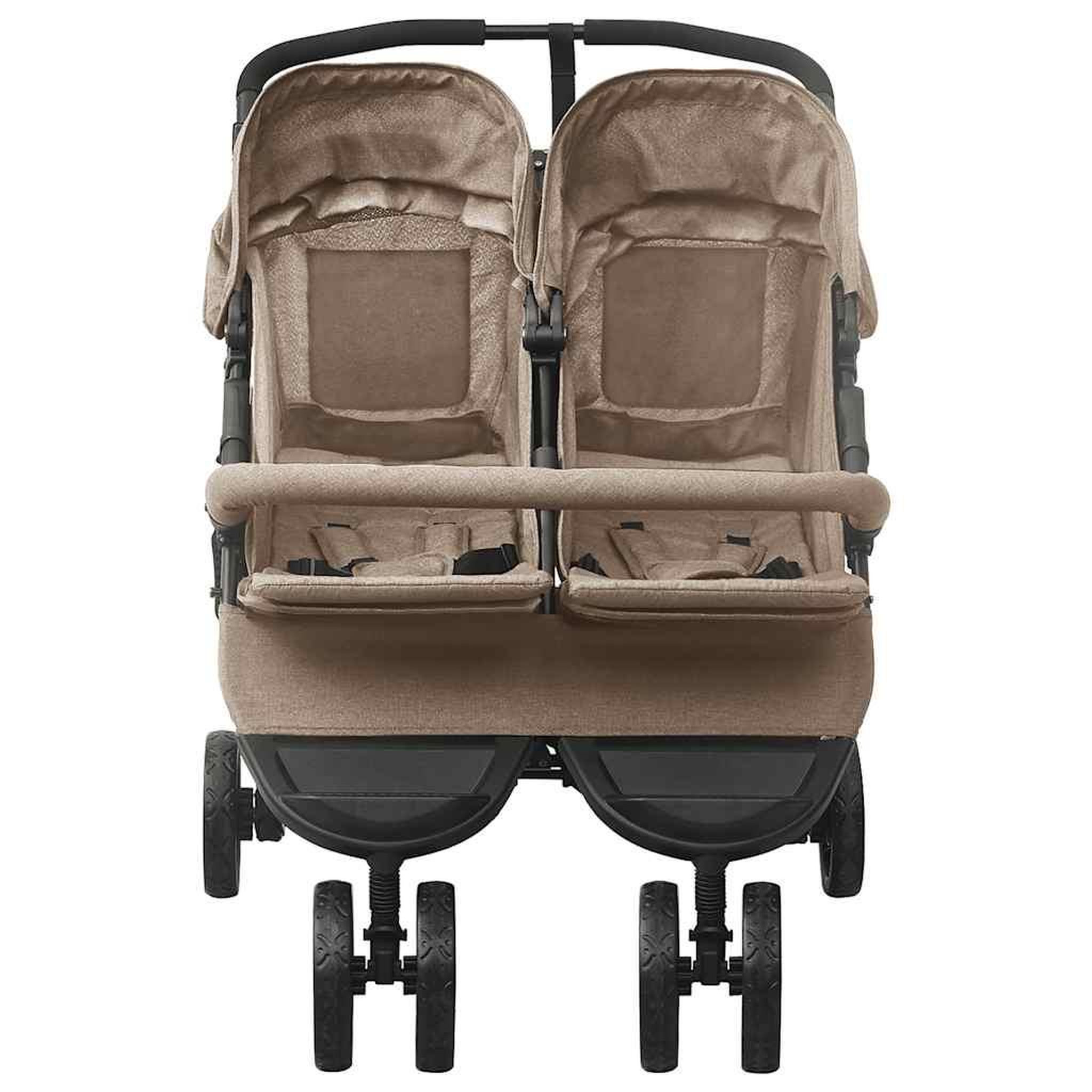 Voir la diapositive 2 : VIDAXL Poussette a deux places Taupe Acier