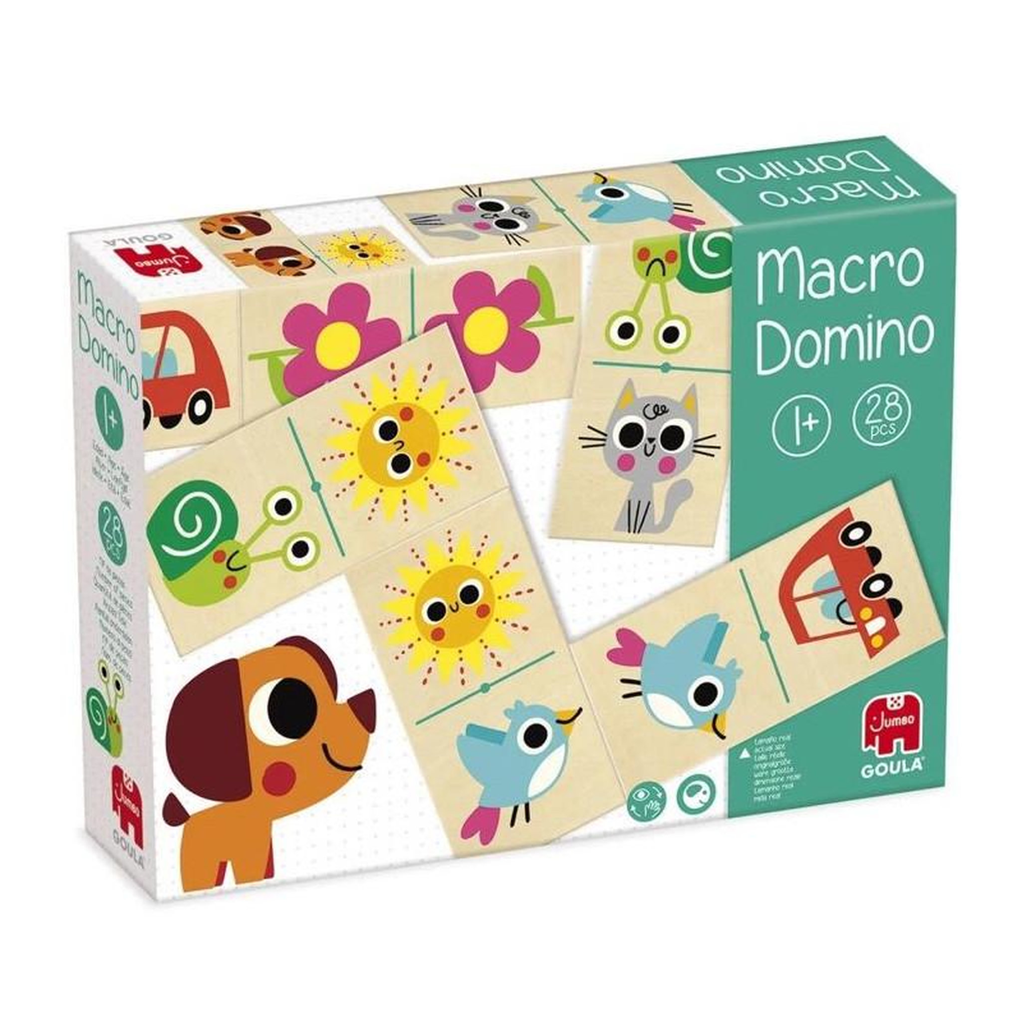 Voir la diapositive 2 : Goula Jeu éducatif - GOULA - Macro Domino - Animaux et objets du quotidien avec grandes pieces en bois