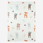 SWEEEK Tapis intérieur enfant blanc imprimé animaux thème automnal - Ravon. Coloris disponibles : Blanc