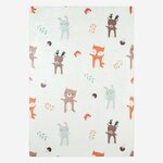SWEEEK Tapis intérieur enfant blanc imprimé animaux thème automnal - Ravon. Coloris disponibles : Blanc