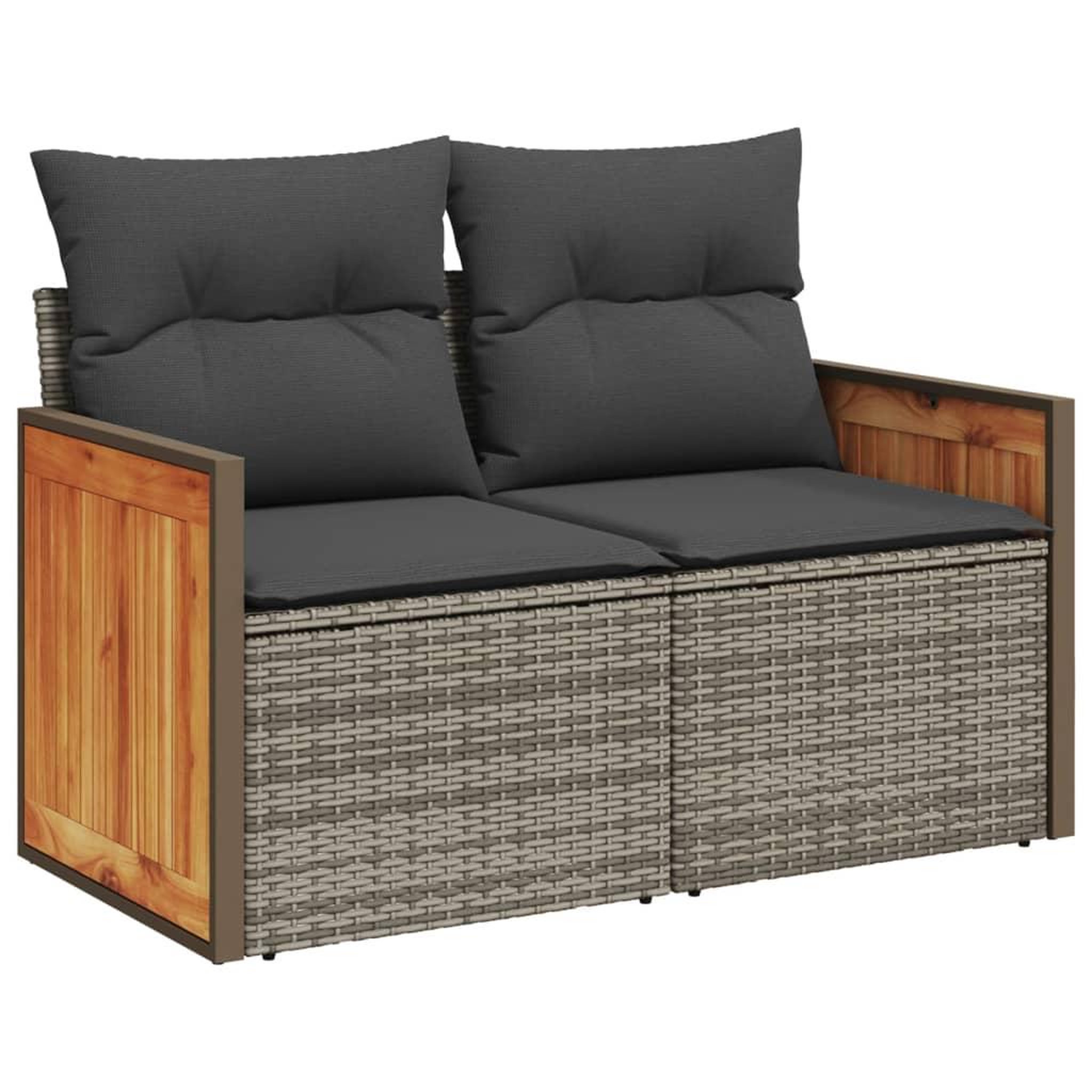 Voir la diapositive 5 : VIDAXL Salon de jardin 6 pcs avec coussins gris resine tressee